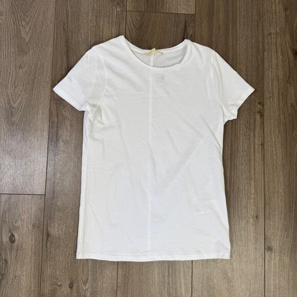 Madewell Essential Slim Tee WMNS S White Lightweight Cotton Stretch Short Sleeve - Picture 3 of 7
